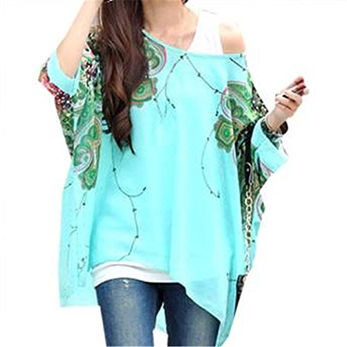 Women's Batwing Dolman Sleeve Chiffon Bohemian Oversized Blouse