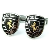 Scuderia Ferrari logo Coat of Arms Black Stripes Cufflinks Cuff Links