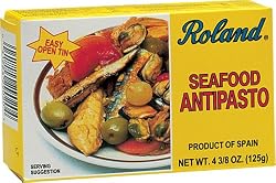 Roland Seafood Antipasto, 4 3/8-Ounce Easy Open Cans (Pack of 10)