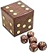 Handcrafted Box And 5 Dice Set Wooden Puzzles Dice Toys And Games - Unique Birthday Gift - 2.5