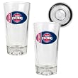 Detroit Pistons NBA 2pc Pint Ale Glass Set with Basketball Bottom - Oval Logo by Great American Products