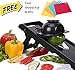 Professional 5 Blade Mandoline V Slicer by Ubesto | Premium Stainless Steel V Blade for Super Sharpness | Includes 2 BONUS Silicone Chopping Mats & Detailed Instructions (BLACK)