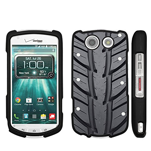 Spots8® for Kyocera Brigadier Slim Fit Case - Rubber Truck Tires Design