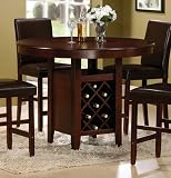 Counter Height Dining Table with Wine Rack - Cherry