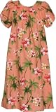 MuuMuu House Dress - Hawaiian Island Paradise Flowers Petal Sleeves Pull-Over Caftan/Kaftan Aloha House Dress - Regular and Plus Size