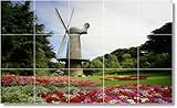 Windmill Photo Wall Tile Mural W007 | 12.75x21.25 using (15) 4.25x4.25 tiles