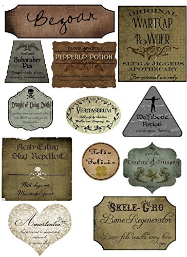 Harry Potter Halloween 12 Potion Assorted Label Stickers Scrapbooking Crafts