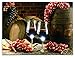 BANBERRY DESIGNS Grape Kitchen Decor - Wall Art with LED Lights - Canvas Print - 2 Wine Glasses with Grapes and Barrels Picture - Wine Barrels