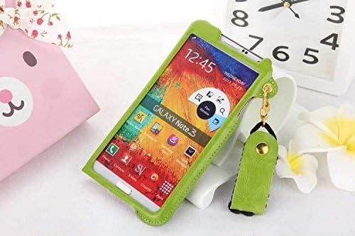 For Galaxy Note 4 case,JANDM Fashion Leisure Ladys Man Lanyards Chain Wristlet Strap Pouch Stand Leather Card Hoder Wallet Case for SAMSUNG Galaxy Note 4 Green