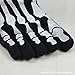 SDBING One Pairs Men's Skeleton Bone Skull Five Finger Toe Cotton Socks Black