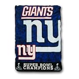 Super Bowl 46 Champions 50x70 Oversized Plush Raschel Throw - New York Giants