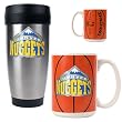 Denver Nuggets NBA Stainless Steel Travel Tumbler & Game ball Ceramic Mug Set - Primary Logo by Great American Products