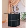 End Table with Glass Top in Black Bonded Leather