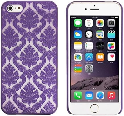 iPhone 6 Plus Case, iPhone 6S Plus Case, JIT Shop® Hard Plastic Case For iPhone 6/6S Plus (5.5Inch) -- Baroque Retro Court Lace Pattern Texture Series [Purple]