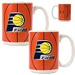 NBA Indiana Pacers Two Piece Ceramic Gameball Mug Set - Primary Logo