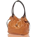 Marino Orlandi Italian Designer Croc Leather Slouchy Crossbody Handbag