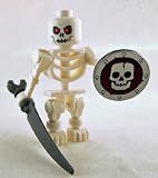 LEGO Castle Loose Skeleton Minfigure w/ Shield and Scythe