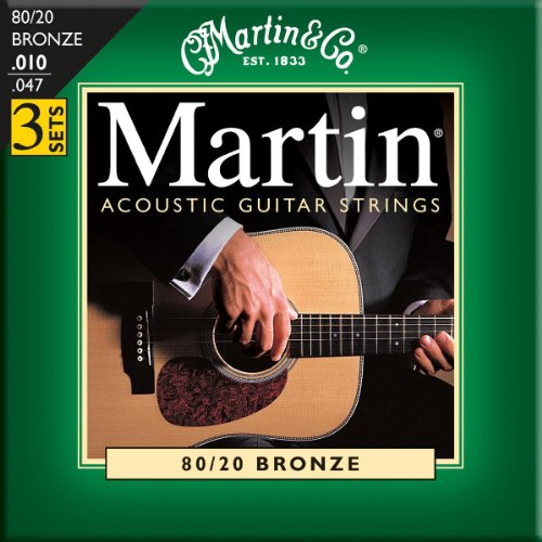 Martin M170 80/20 Acoustic Guitar Strings, Extra Light 3 Pack
