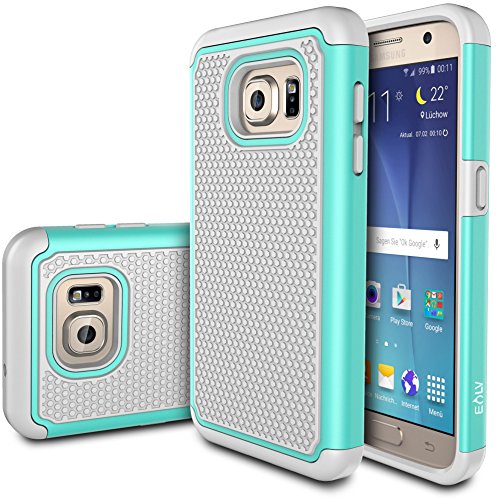 Galaxy S7 Case, E LV Samsung Galaxy S7- Full Body Hybrid Armor Protection Defender Case Cover - Dual Layer Armor Protective Case Cover for Samsung Galaxy S7 - [TEAL/GREY]