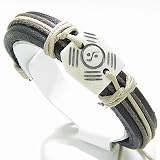 Lucky Yin Yang Leather and Bone Bracelet
