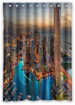 Funny and Generic Dubai Uae Buildings Window Curtains/drape/panels/treatment Polyester Fabric Office/Home/Bedroom Decor 52"x 72"