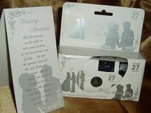 10 Pack Silver Lovers Wedding Disposable 35mm Cameras in Gift Boxes with Matching Tents 27 Exp.