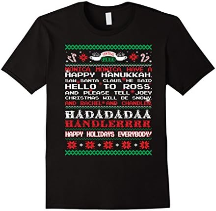 Men's Friends shirt : Have a happy hanukkah T Shirt Medium Black