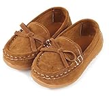 F's MAUMU 子供 くつ キッズ シューズ ローファー スエード タイプ (17.0cm, ブラウン)