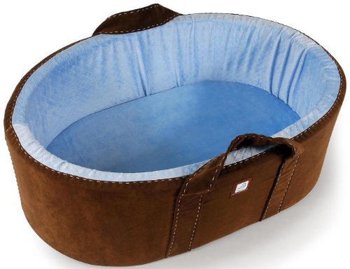 Picture of Cozy Lalapanzi Travel Baby Bed - Chocolate and Blue Chenille chocolate2 (Baby Travel Beds)