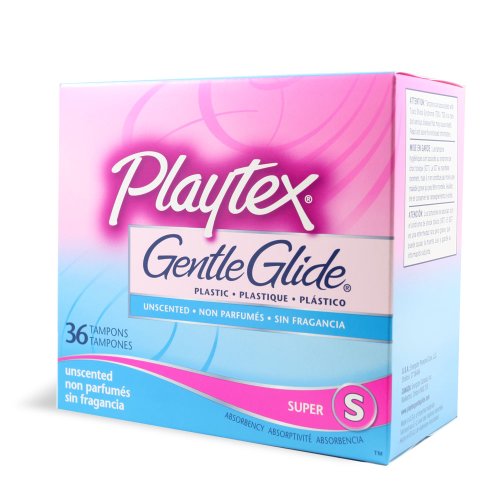 Playtex Gentle Glide 360 Unscented S Super Tampons, 36 Count