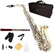 Cecilio 2Series AS-280LN Gold Lacquer w/ Nickel Plated Keys Alto Saxophone w/ Carrying Case and Accessories