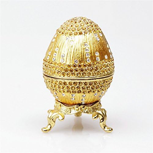 Russian Style Trinket Faberge Egg Decorative Jewelry Box with Czech Crystal Decoration Egg Gift