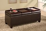 Storage Ottoman in Brown Leather-like Vinyl - Coaster