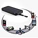 [15000mah Solar Panel Charger with 6LED Flashlight] Hallomall Portable Phone Charger Backup Power Pack, Dual USB Port External Battery Charger for Smart phones Camera and Other 5V USB Devices (black)