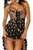 Produkt-Bild: Neckholder Maxikleid fantasy Schwarz Rot (9139
