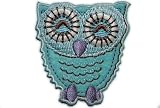 Produkt-Bild: Eule 5,1 cm * 5,6 cm B&Uuml;GELBILD AUFN&Auml;HER APPLIKATION Kinder hellblau blau Uhu Kauz Schleiereule Fl&uuml;gel Vogel Eulen Owl Patch