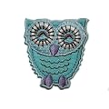 Eule 5,1 cm * 5,6 cm B�GELBILD AUFN�HER APPLIKATION Kinder hellblau blau Uhu Kauz Schleiereule Fl�gel Vogel Eulen Owl Patch