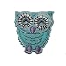 Eule 5,1 cm * 5,6 cm B�GELBILD AUFN�HER APPLIKATION Kinder hellblau blau Uhu Kauz Schleiereule Fl�gel Vogel Eulen Owl Patch
