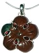Sterling Silver Pendant with Chain Garnet Gemstone Jewelry 2 Inches