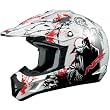 AFX Zombie Adult FX-17 Motocross Motorcycle Helmet w/ Free B&F Heart Sticker Bundle - Pearl White