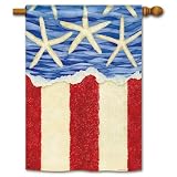 Patriotic Beach Standard Flag - B0035E2PW4