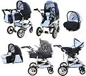 Tako Jumper in limited edition blue - full travel system - foldable 3 in 1 pram & pushchair and matching car seat