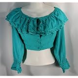 Contempo Casuals Cotton Bolero Shrug Turquoise by Shoe Hotline