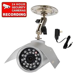 VideoSecu Outdoor Day Night Vision CCD IR Infrared Home Security Camera with Power Supply and Free Warning DeCal W97