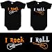 Twin Boys Gift Set (Includes 2 Black Bodysuits - I Rock/I Roll, size 0-3 mo)