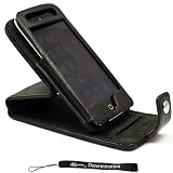 Black Deluxe Wallet Leather Protector with Stand Alone Design / Vertical and Landscape Mode Feature on Cover Case for New Apple iPod Touch 4 ( 4th Generation 8GB 16GB 32GB )