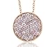14k Pink Gold Disc Natural Fancy Pink Diamond Pendant Necklace - 1.55 carat