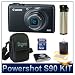 Canon Powershot S90 10MP Wide-angle 3.8x Optical Zoom Digital Camera Bundle w/ 4GB SD Memory, Card Reader, Case and Lens Cleaning Kit