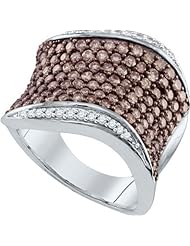 1.75ctw Brown Diamond Fashion Band 10K White Gold w/ 145 Diamonds