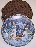 Scott's Cakes Mini Chocolate Covered Pretzels in a Warm Wishes Tin